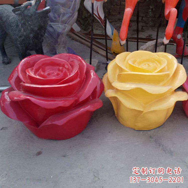 泉州精美仿真玻璃钢玫瑰雕塑