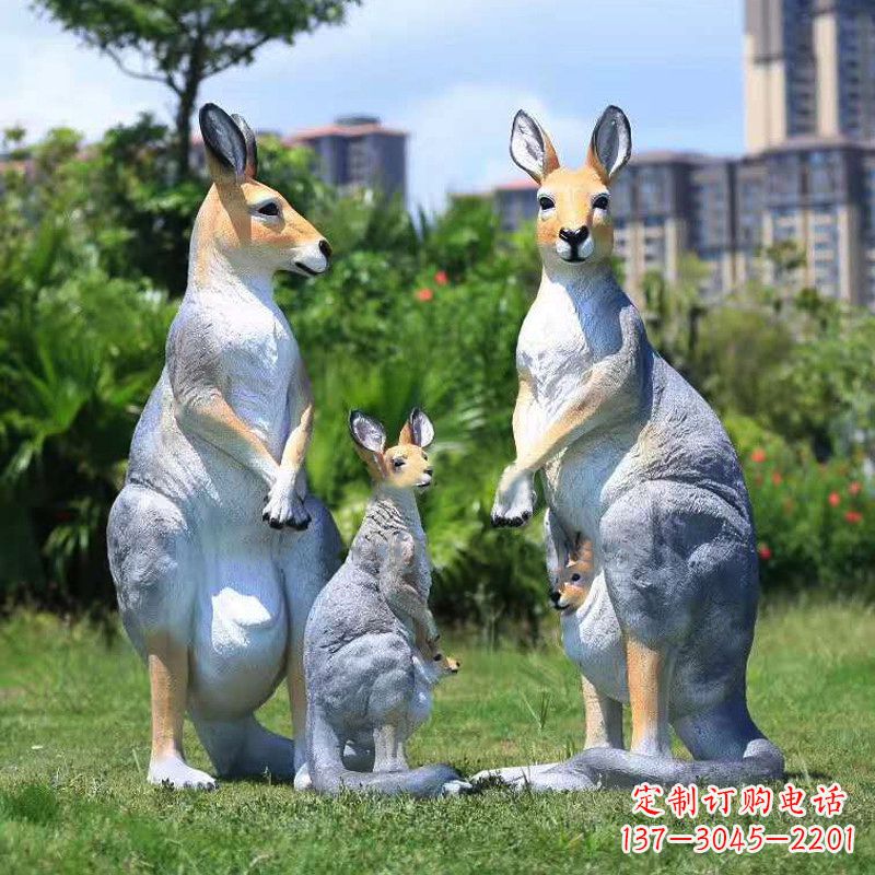 泉州仿真袋鼠玻璃钢雕塑