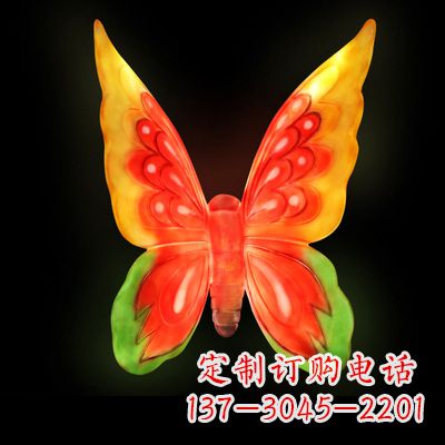 泉州艺术雕塑大号黄色发光蝴蝶