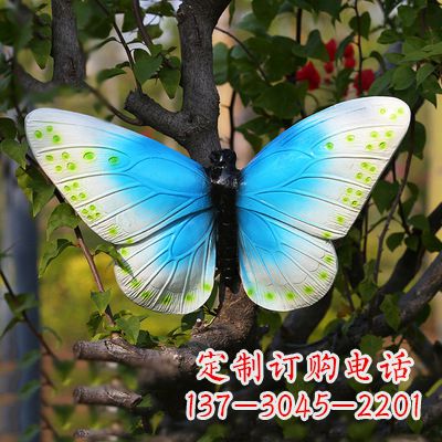 泉州精致风韵,蓝白蝴蝶雕塑