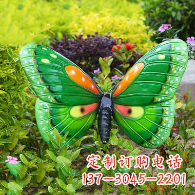 泉州精致魅力的绿色蝴蝶雕塑