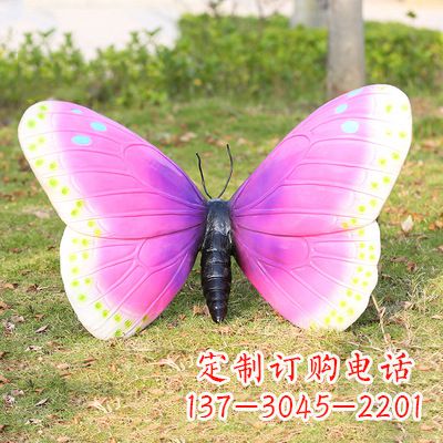 泉州仿真蝴蝶_紫白色款35x65x42