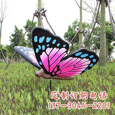 泉州仿真蝴蝶_紫蓝黑款100x95x60