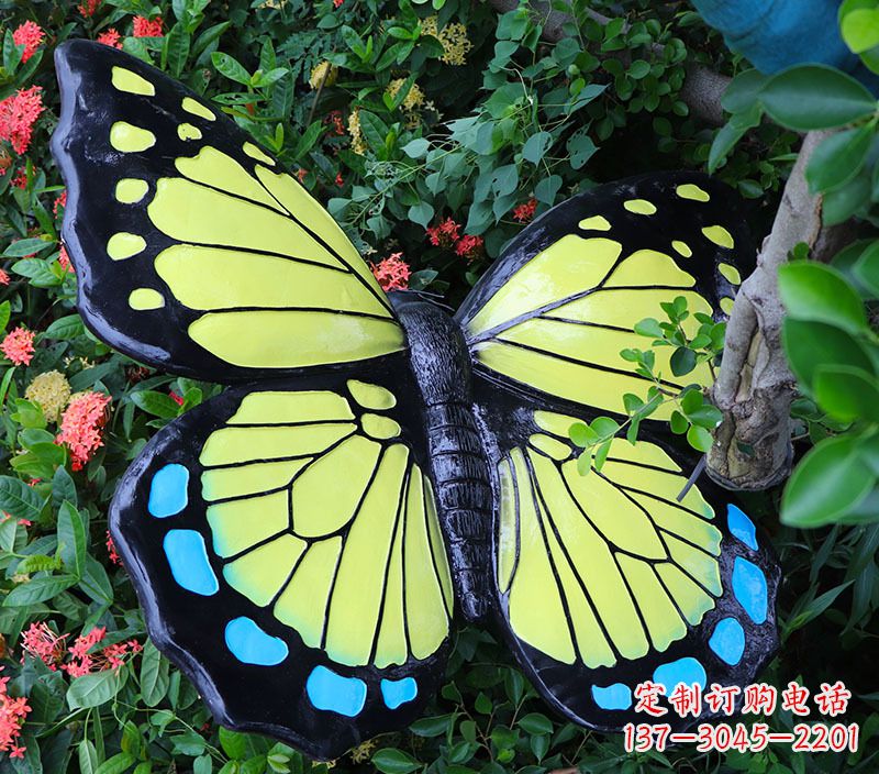 泉州仿真蝴蝶摆件玻璃钢雕塑