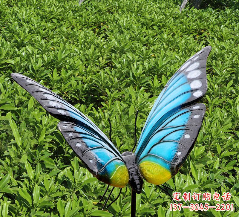 泉州仿真蝴蝶插件,玻璃钢公园昆虫雕塑