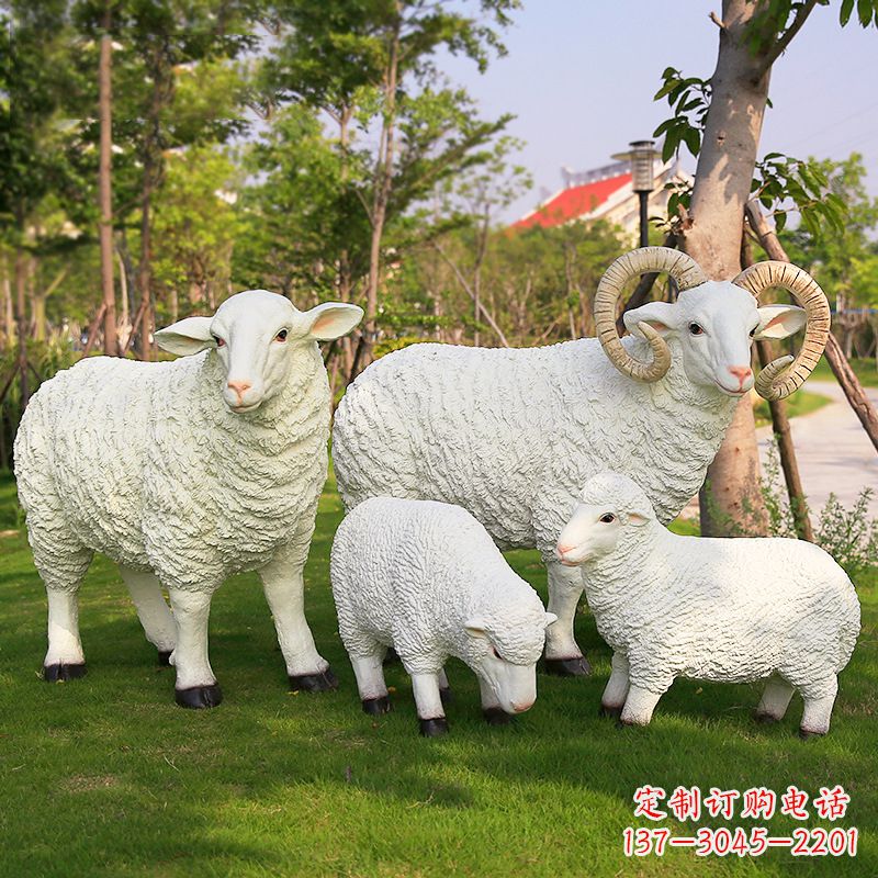 泉州乡村绵羊雕塑 – 农家院庭院仿真动物摆件