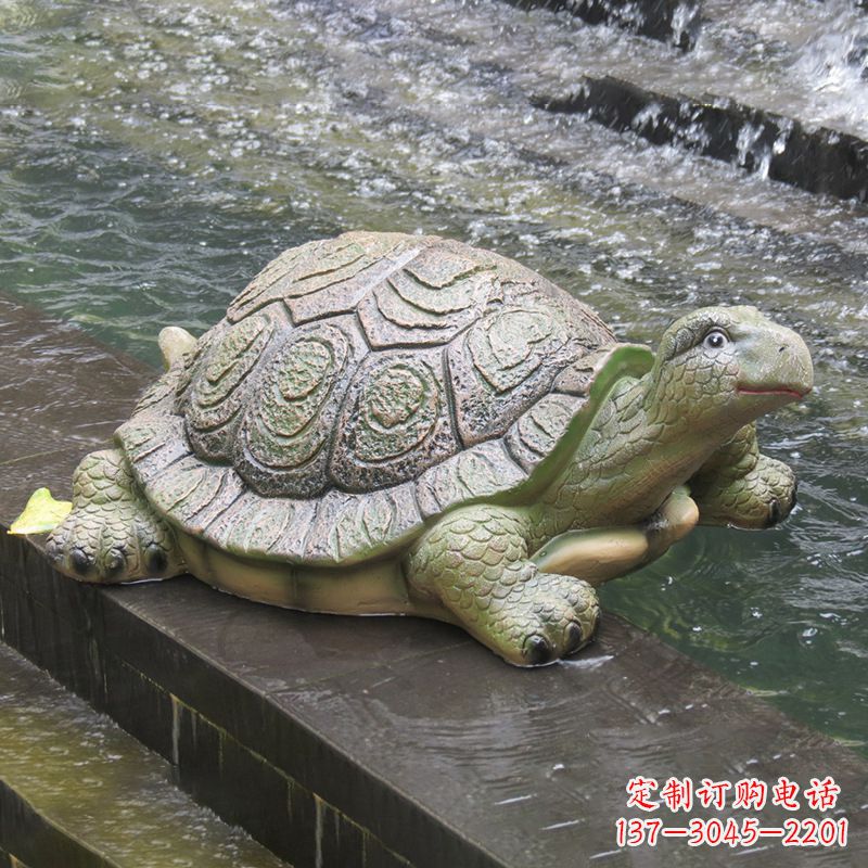 泉州仿真乌龟-园林水景动物雕塑摆件