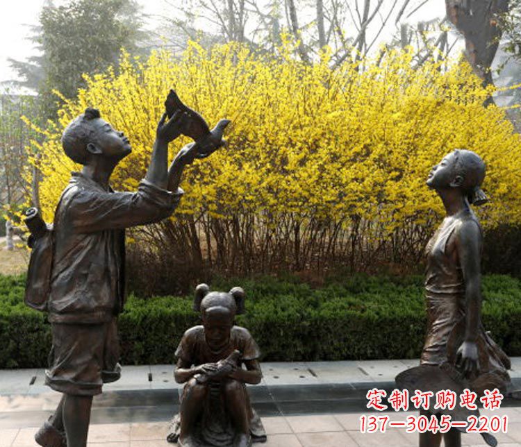 泉州精致可爱的儿童铜雕