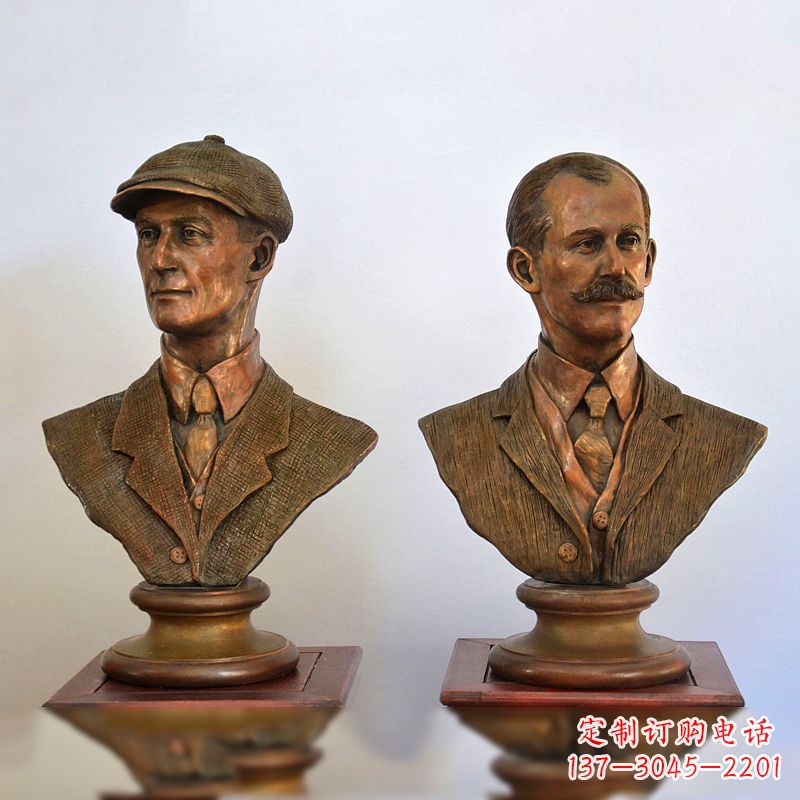泉州飞机发明者莱特兄弟仿真头像雕塑摆件