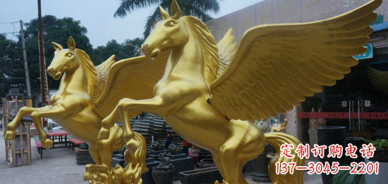 泉州飞马玻璃钢仿铜动物雕塑