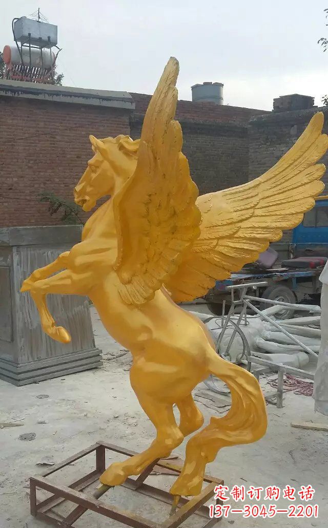 泉州飞马玻璃钢仿铜动物雕塑