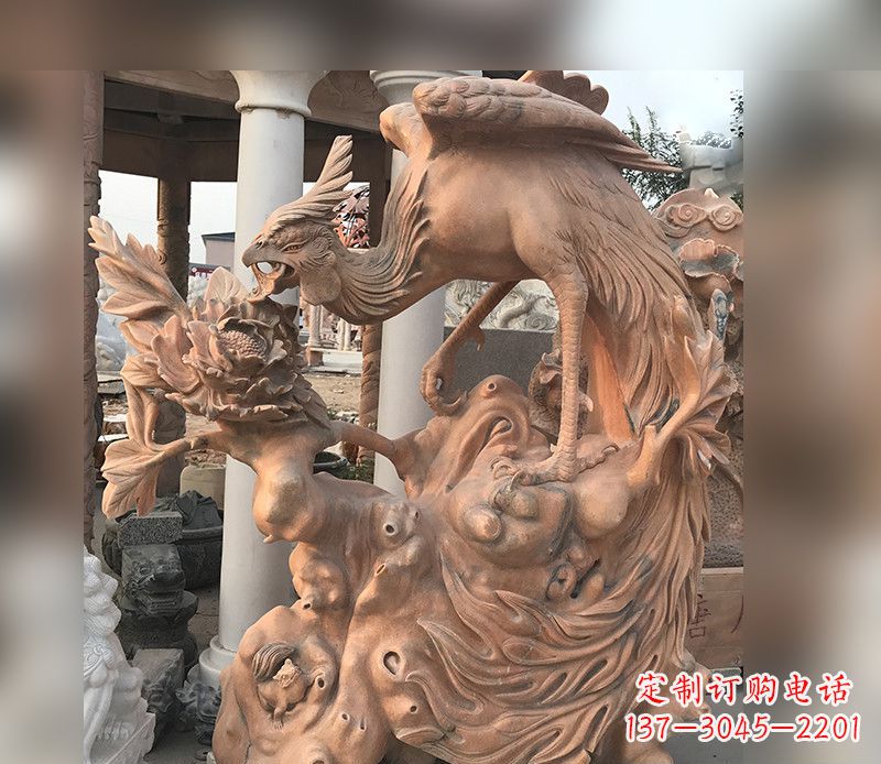泉州凤凰牡丹石雕