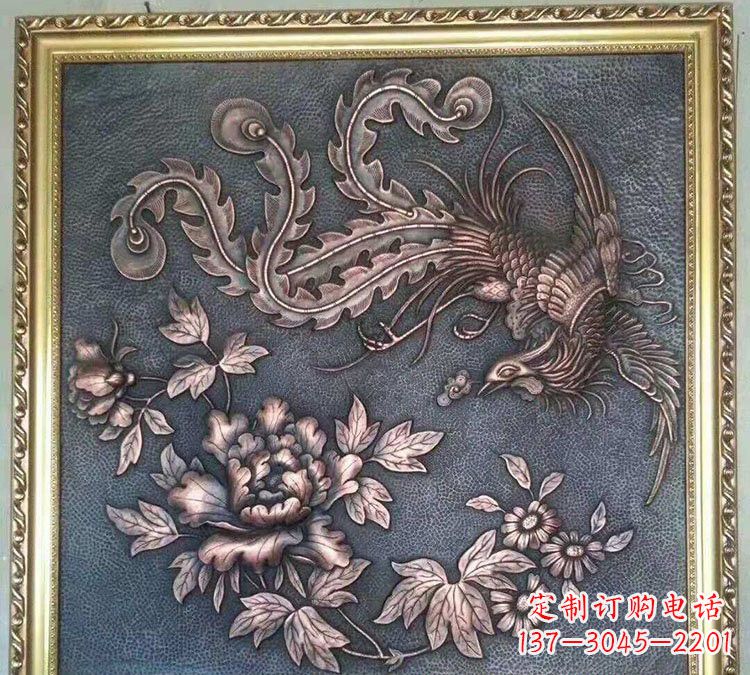 泉州凤凰牡丹铜浮雕