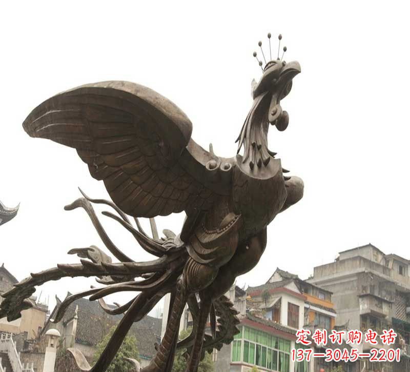 泉州凤凰展翅铜雕