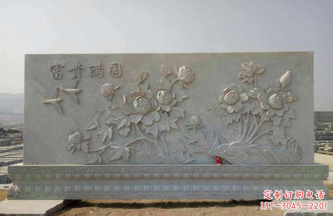 泉州富贵满园·牡丹花石雕塑