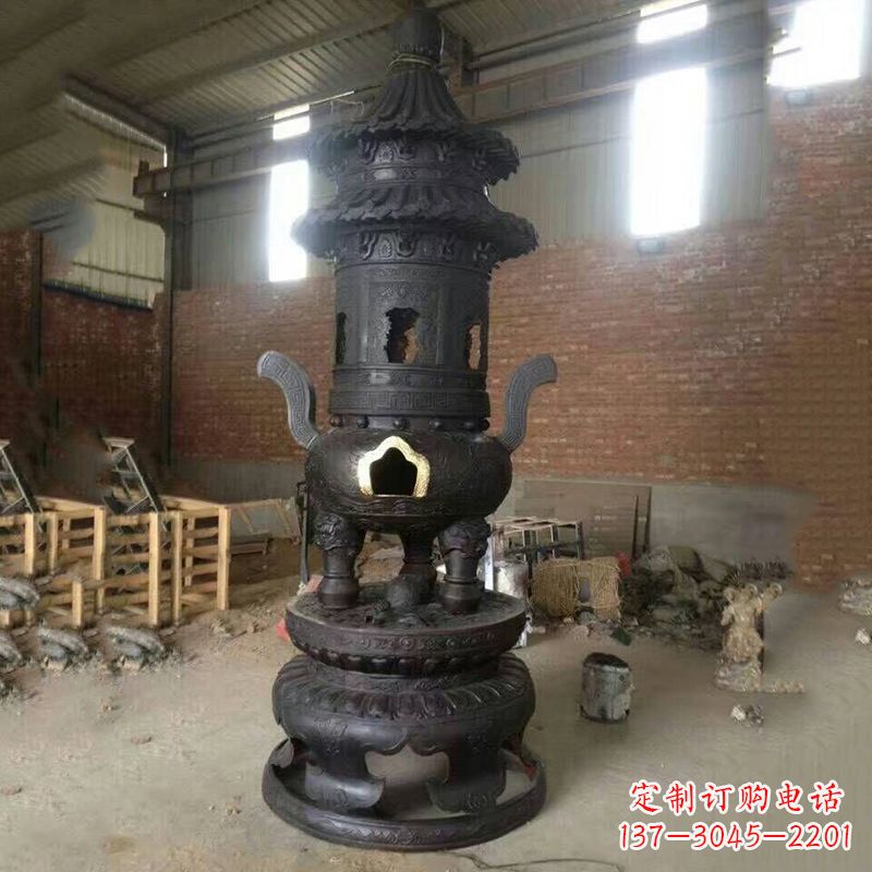 泉州高层圆形铜香炉