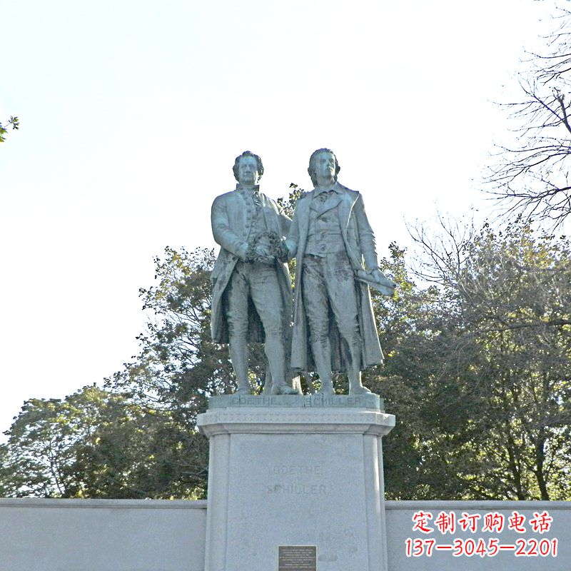 泉州歌德与席勒石雕塑像