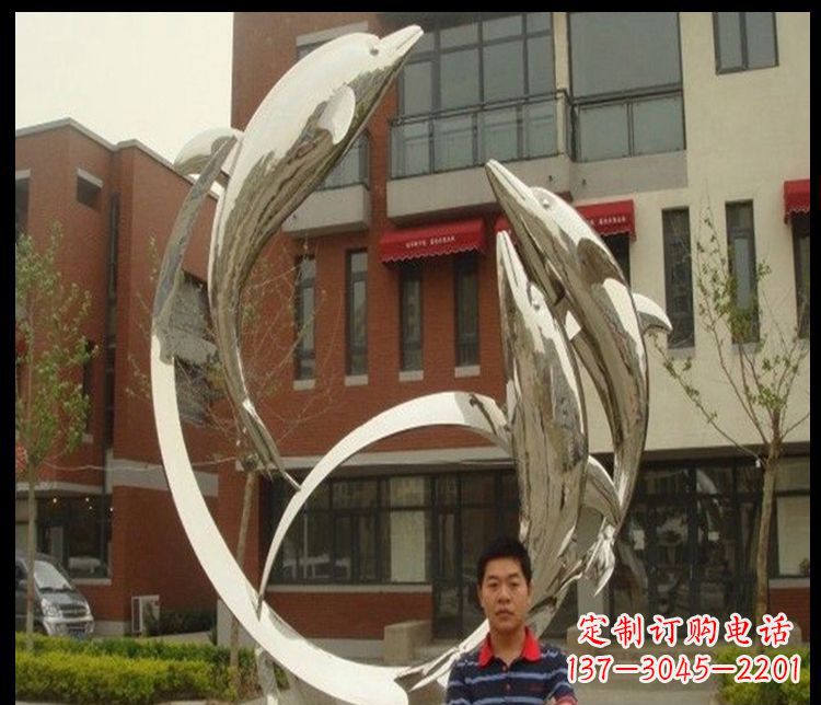 泉州精细不锈钢海豚雕塑
