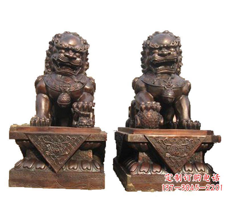 泉州公司汇丰狮子铜雕塑摆件 (2)