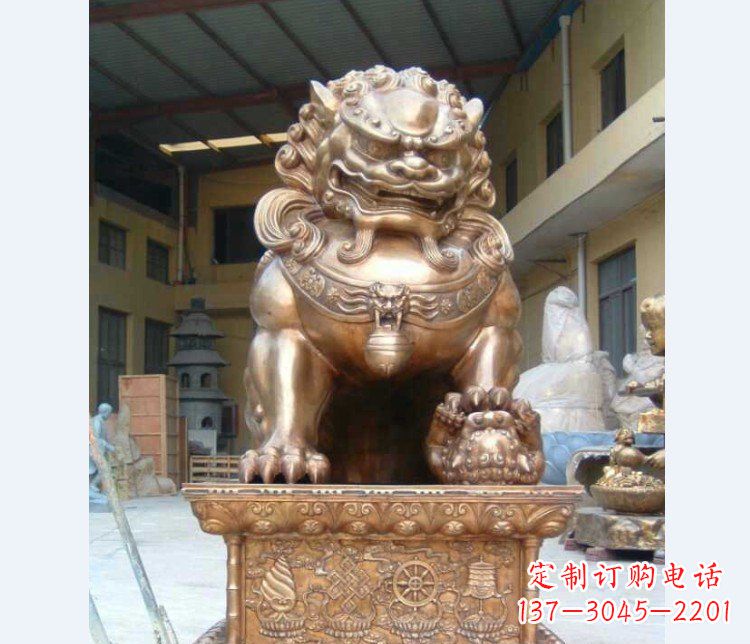 泉州精致装饰型汇丰狮子铜雕塑