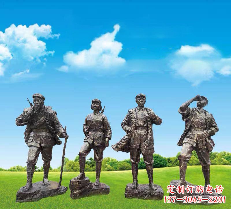 泉州青铜雕刻-八路军战士雕塑