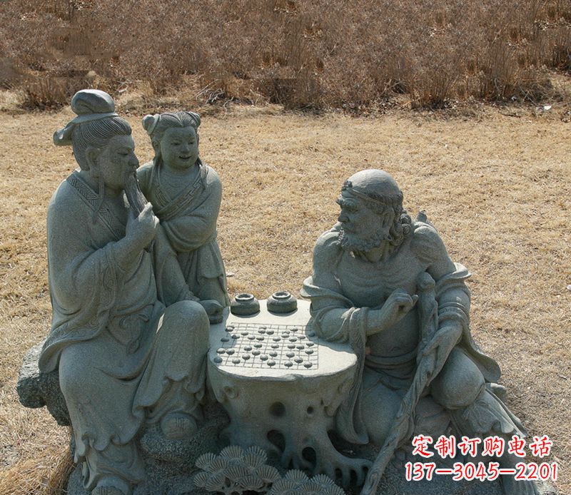 泉州八仙下棋铜雕塑