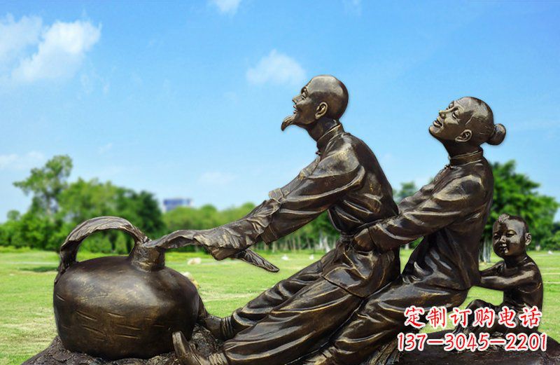 泉州和谐之美,铜雕萝卜雕塑