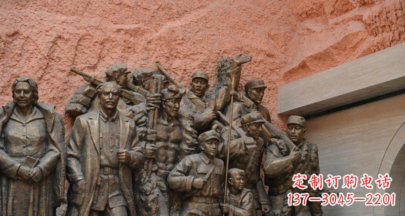 泉州公园白求恩与八路军景观铜雕