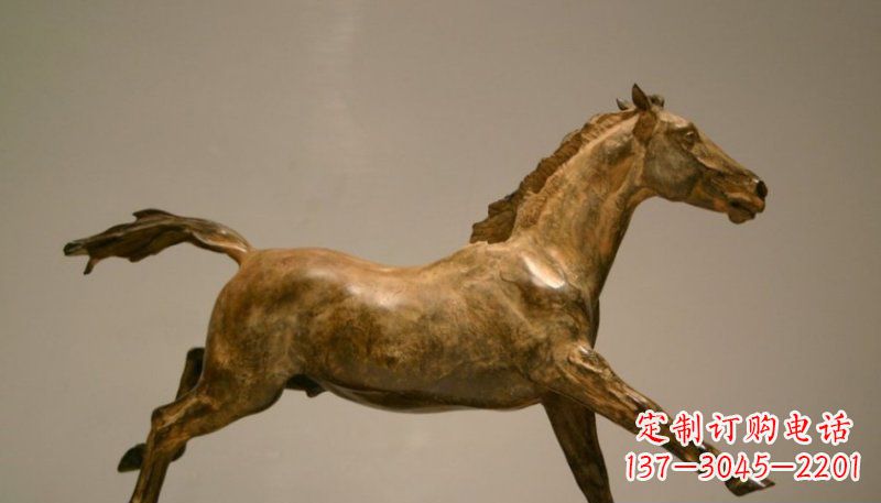 泉州公园奔跑的马动物铜雕 (2)
