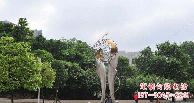 泉州公园不锈钢抽象地球雕塑
