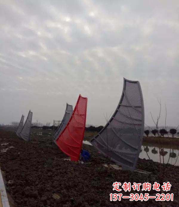泉州公园不锈钢抽象帆船雕塑