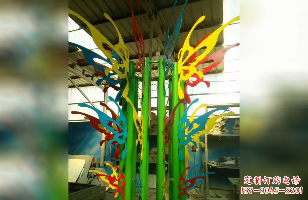 泉州精致的不锈钢抽象蝴蝶景观雕塑