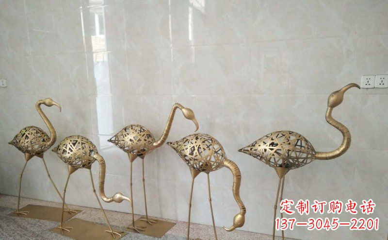 泉州不锈钢抽象火烈鸟动物雕塑