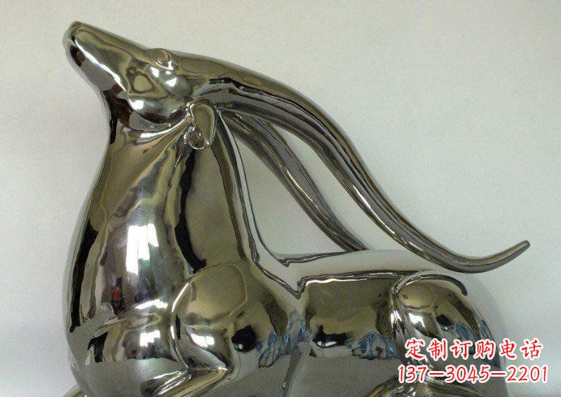 泉州中领雕塑定制公园装饰不锈钢羚羊雕塑