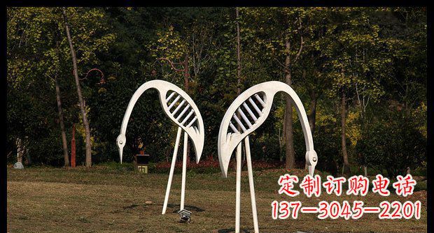泉州公园不锈钢抽象仙鹤雕塑