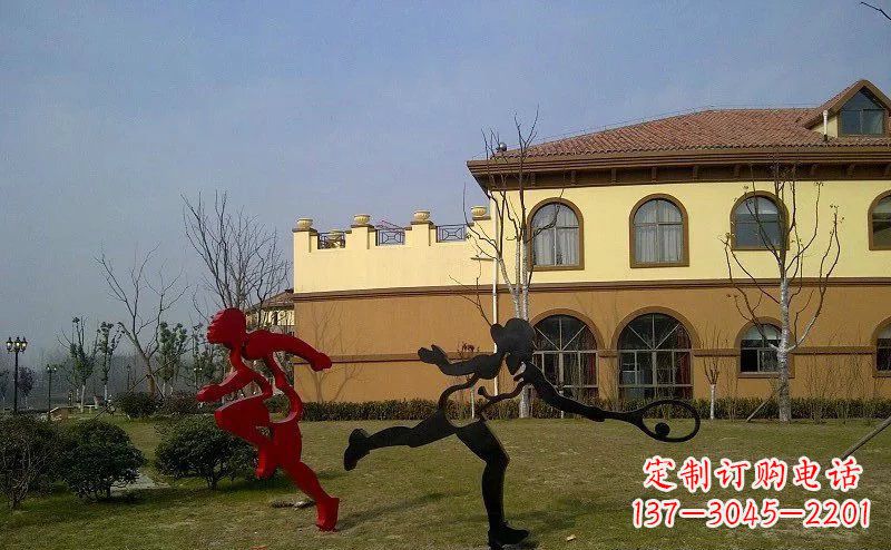 泉州公园不锈钢抽象运动员人物雕塑