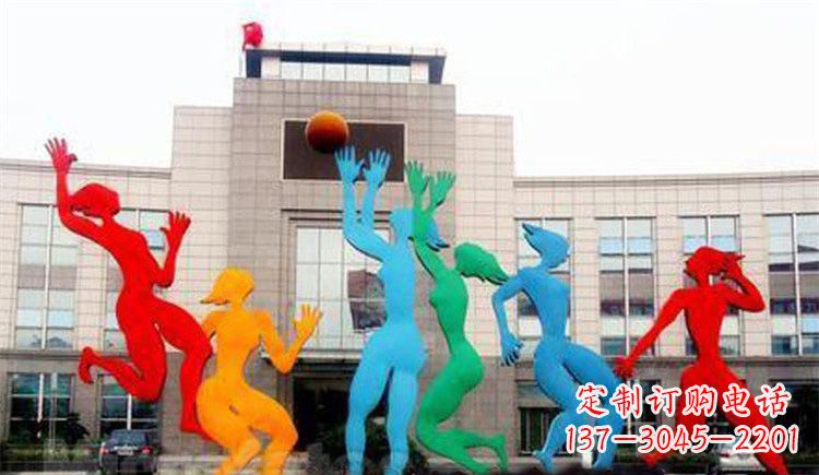 泉州激情运动的写照不锈钢女孩打篮球雕塑