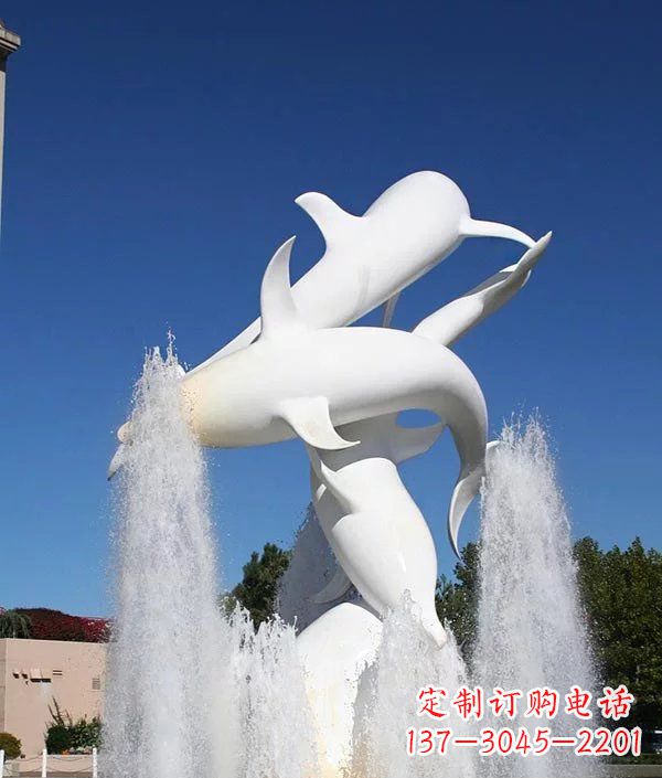 泉州完美纪念,精致的不锈钢海豚雕塑