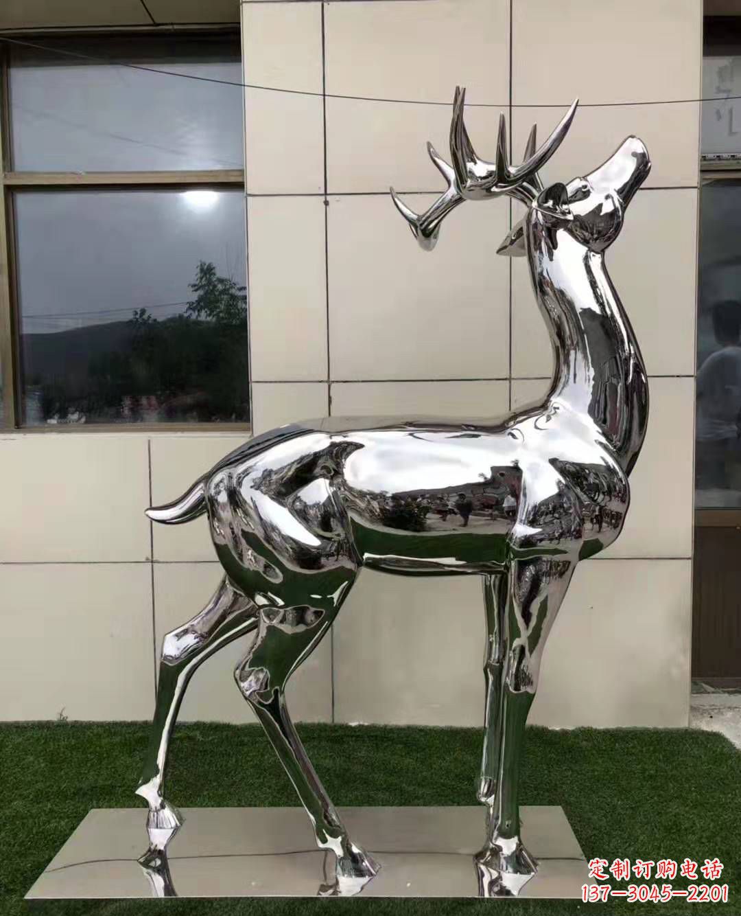 泉州不锈钢艺术品精美梅花鹿雕塑