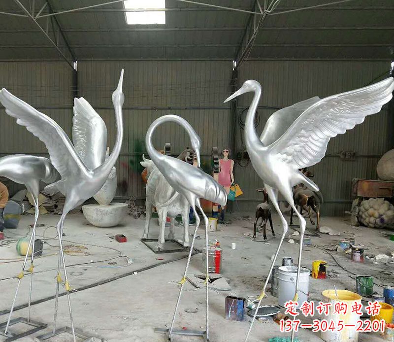 泉州艺术雕刻仙鹤不锈钢雕塑