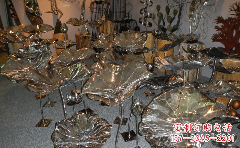 泉州抛光不锈钢荷叶雕塑