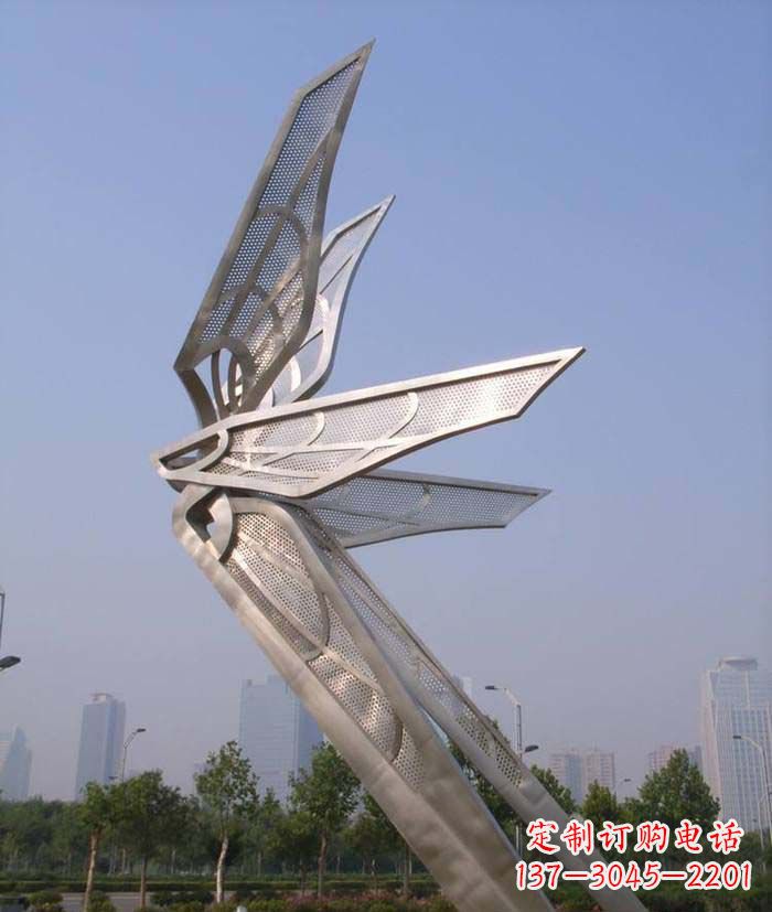 泉州大型不锈钢蝴蝶翅膀雕塑