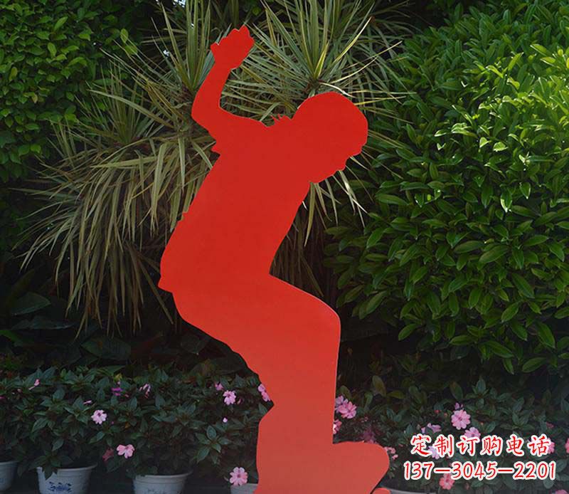泉州公园不锈钢滑板男孩运动雕塑