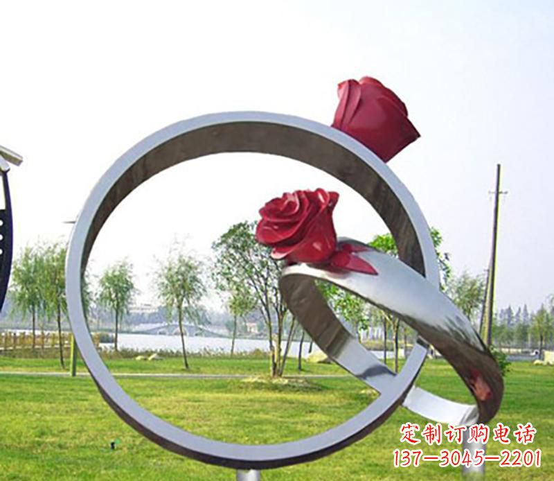 泉州公园不锈钢戒指景观雕塑