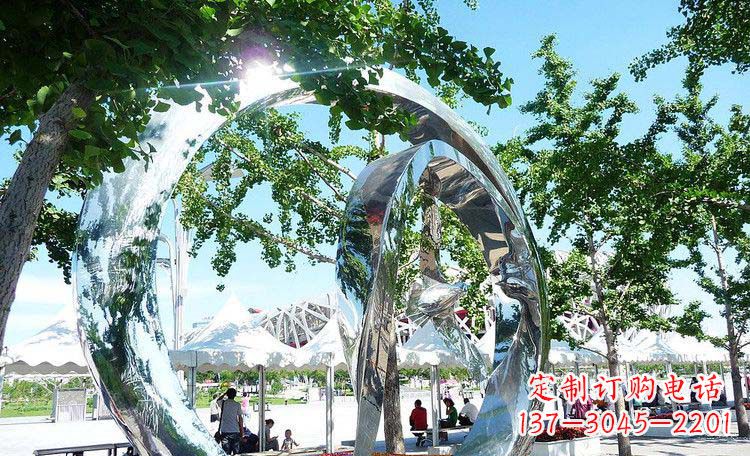 泉州公园不锈钢景观圆环雕塑