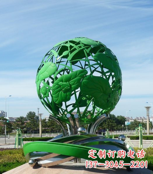 泉州公园不锈钢镂空荷叶青蛙雕塑