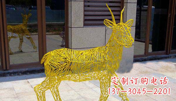 泉州梦幻般的不锈钢小鹿大理石塑像