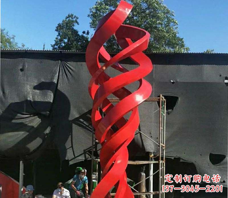 泉州公园不锈钢螺旋飘带景观雕塑1