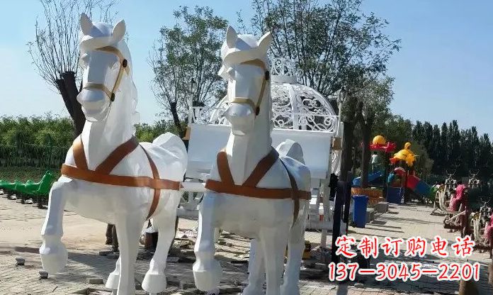 泉州公园不锈钢马车雕塑
