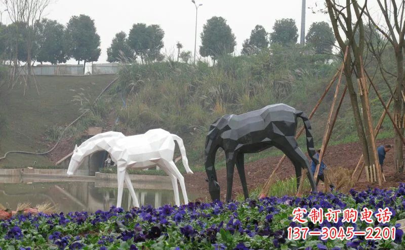 泉州盛世之美,精美不锈钢动物雕塑